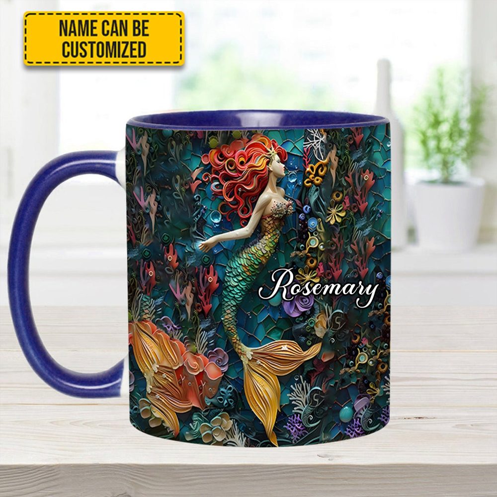 Ocean Mermaid - Personalized Accent Mug - Image 9