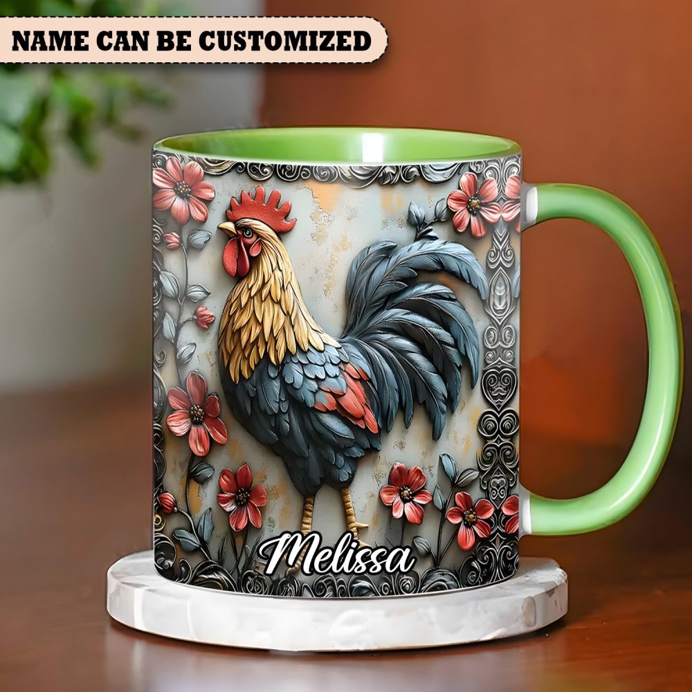 Chicken Accent Mug - Personalized Accent Mug - Image 4