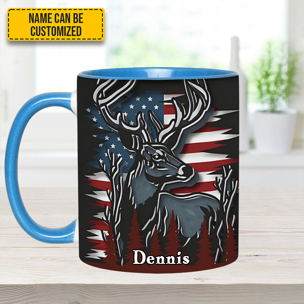 Deer Usa Flag - Personalized Hunting Accent Mug - Image 9
