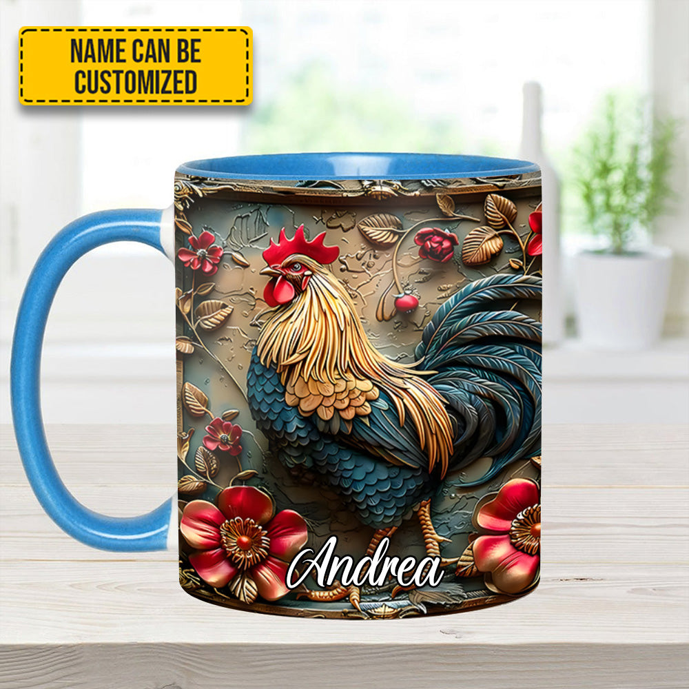 Vintage Rooster – Personalized Chicken Accent Mug - Image 9