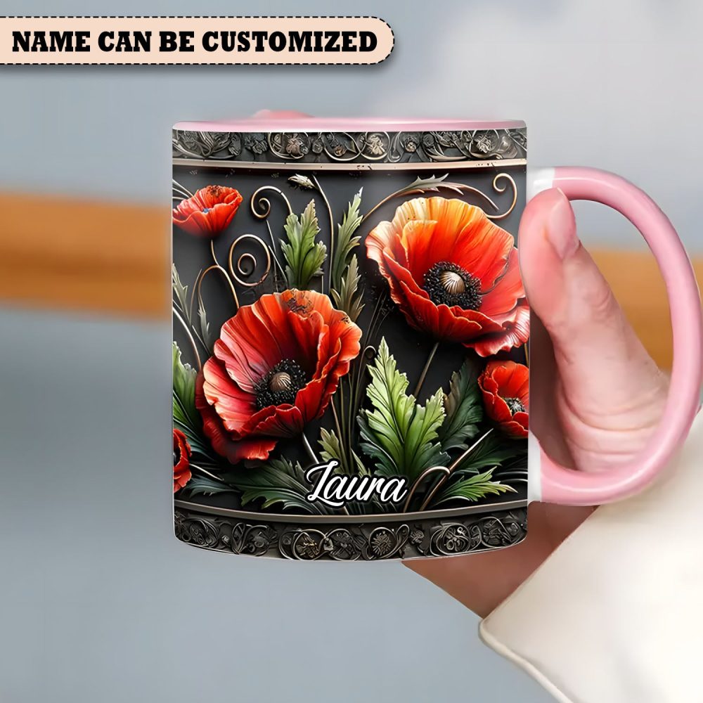 Personalized Vintage Flowers Accent Mug - Image 5