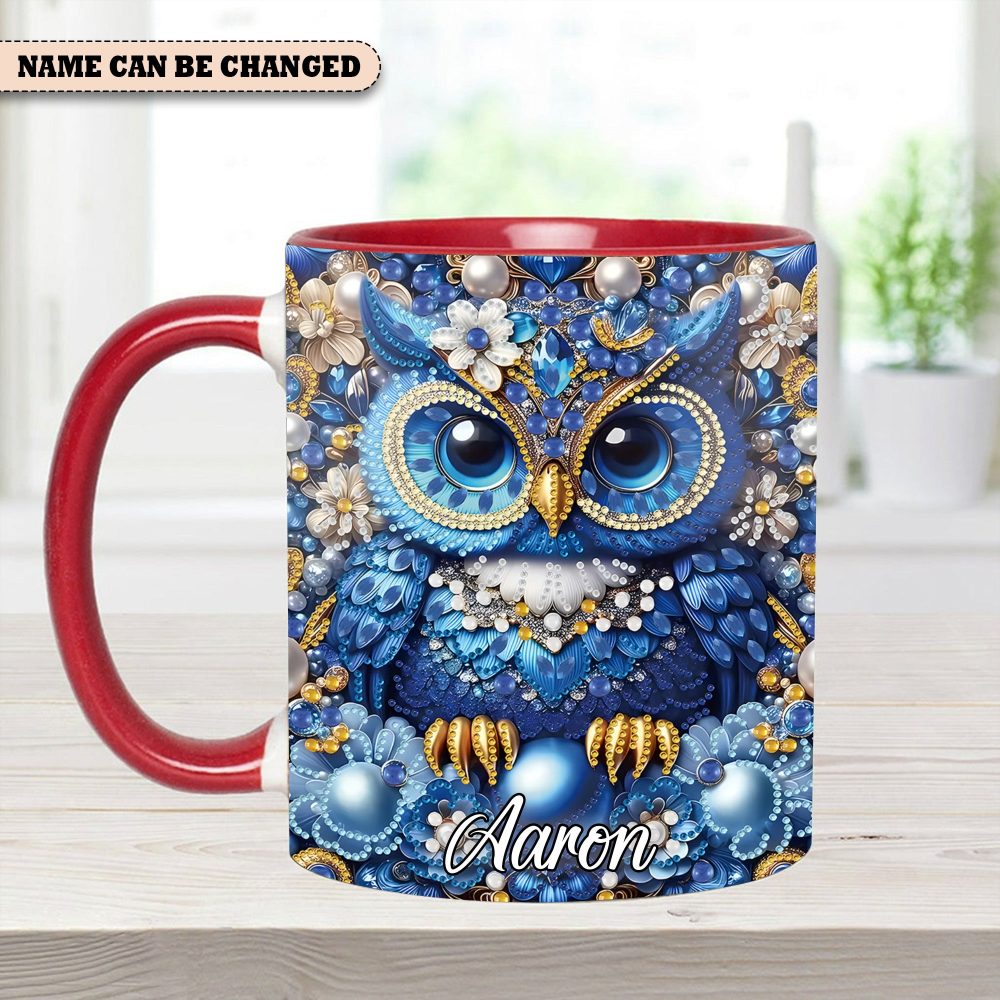Sparkle Owl - Personalized Owl Accent Mug - Image 8