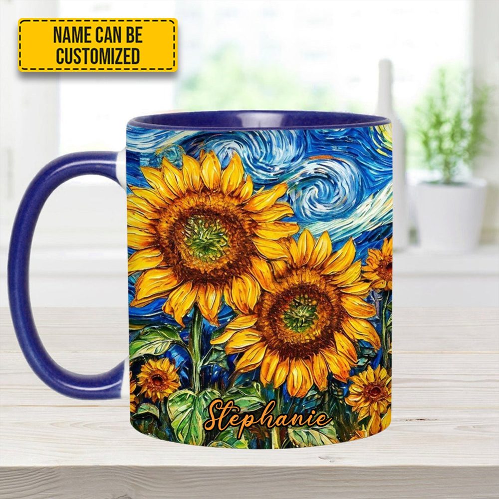Starry Bloom – Personalized Sunflower Accent Mug - Image 10