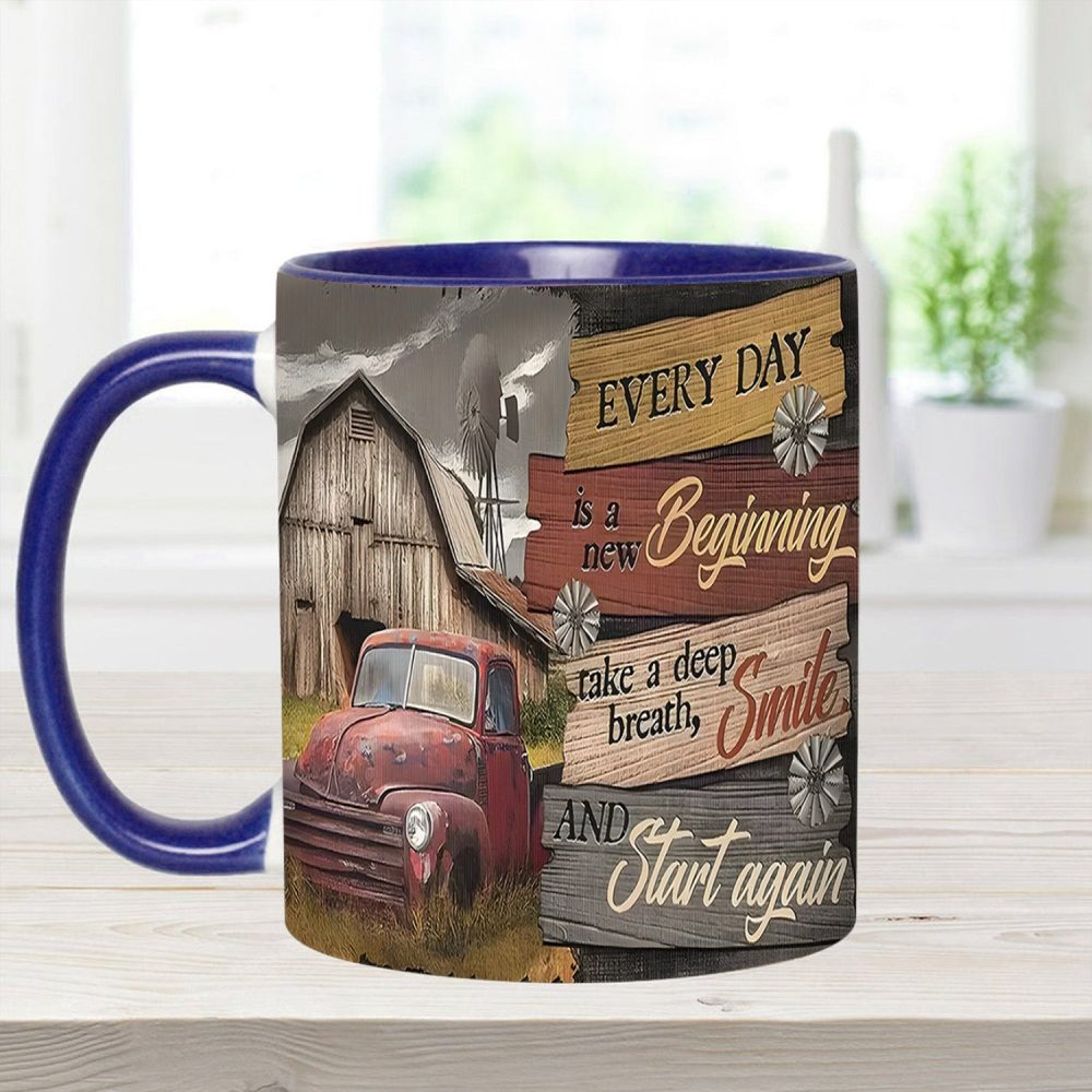 Everyday Is A New Beginning - Country Truck Accent Mug - Image 8