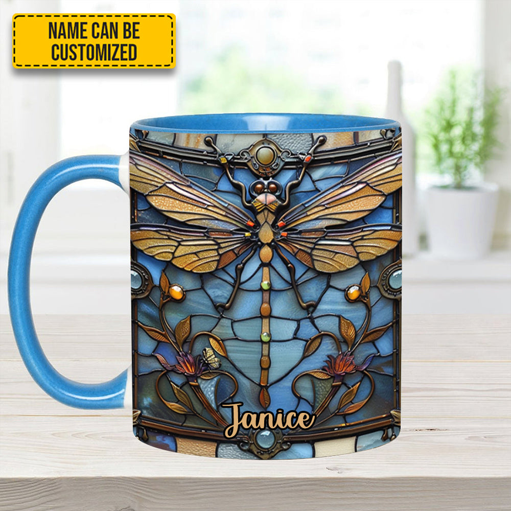 Love Dragonfly - Personalized Dragonfly Accent Mug - Image 6