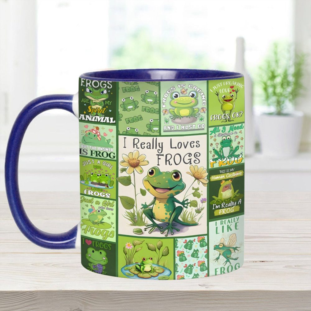 I Really Love Frogs - Cute Frog Accent Mug - Image 9