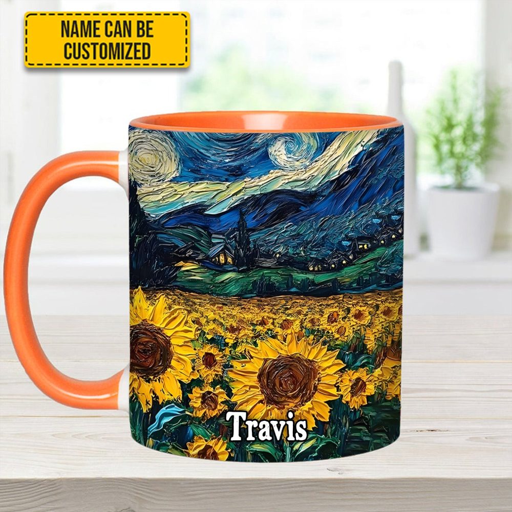 Starry Sunflowers – Personalized Accent Mug - Image 11