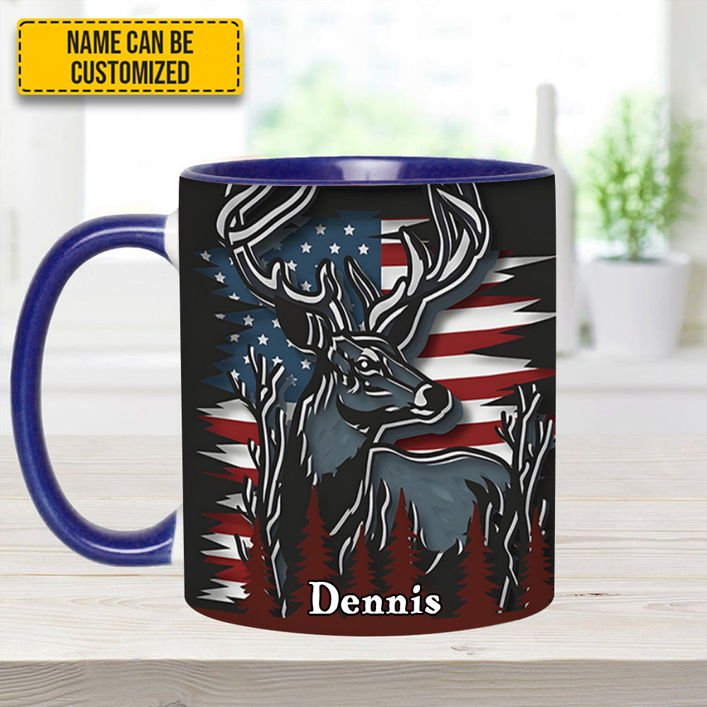 Deer Usa Flag - Personalized Hunting Accent Mug - Image 11