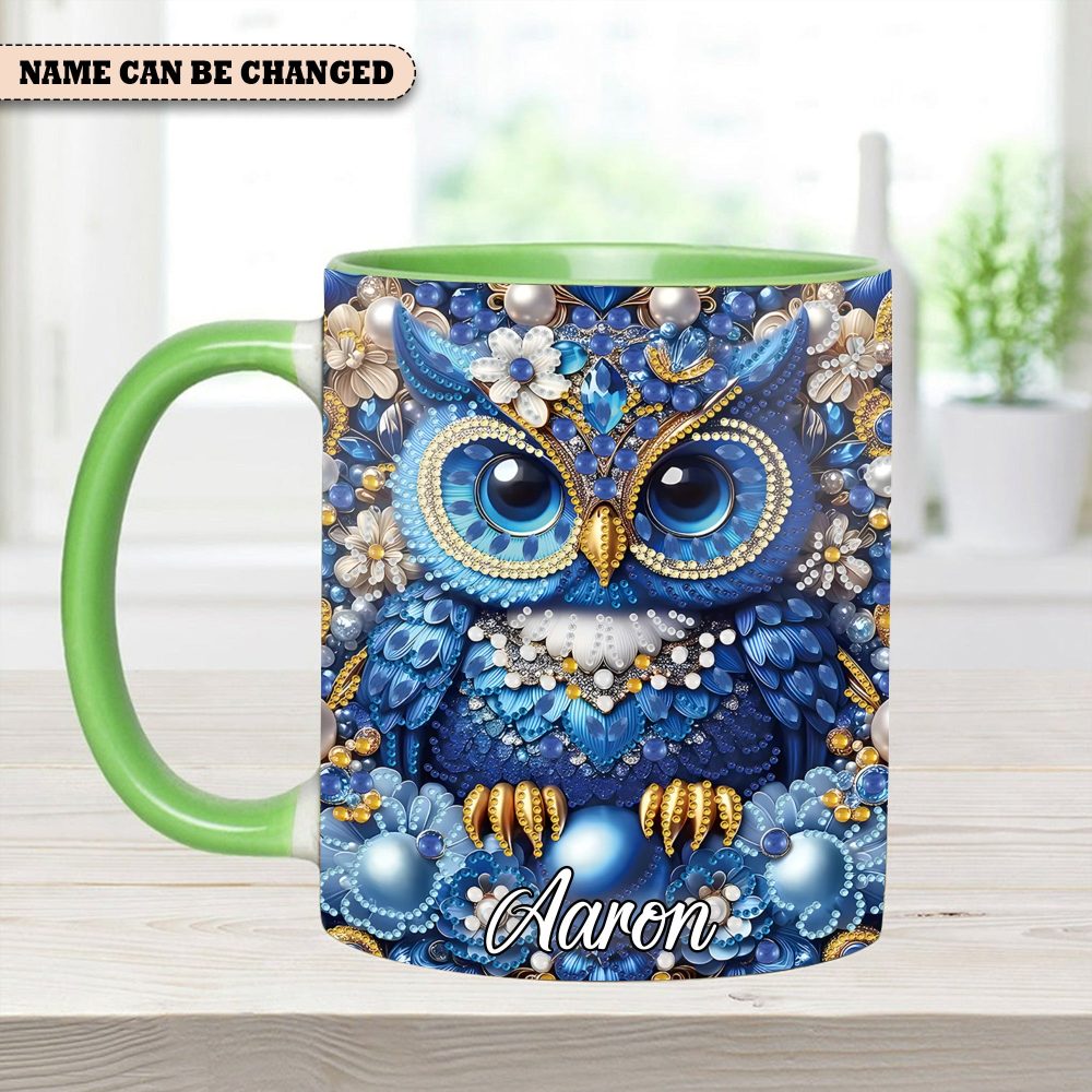 Sparkle Owl - Personalized Owl Accent Mug - Image 2