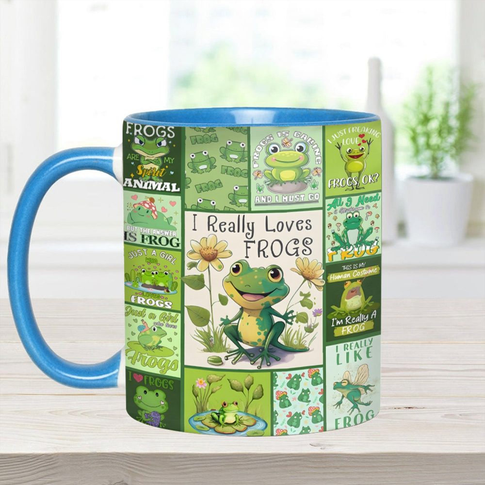 I Really Love Frogs - Cute Frog Accent Mug - Image 3