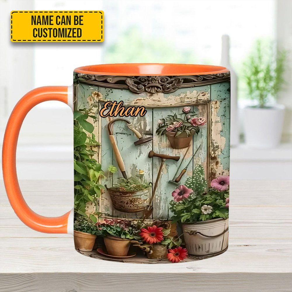 Garden Tools And Flowers - Personalized Gardening Accent Mug - Image 10