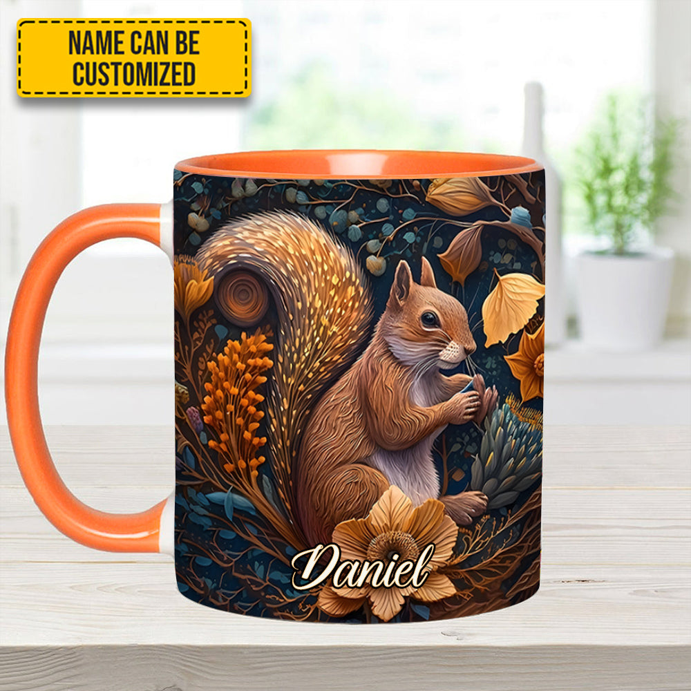 Autumn Squirrel – Personalized Squirrel Accent Mug - Image 10