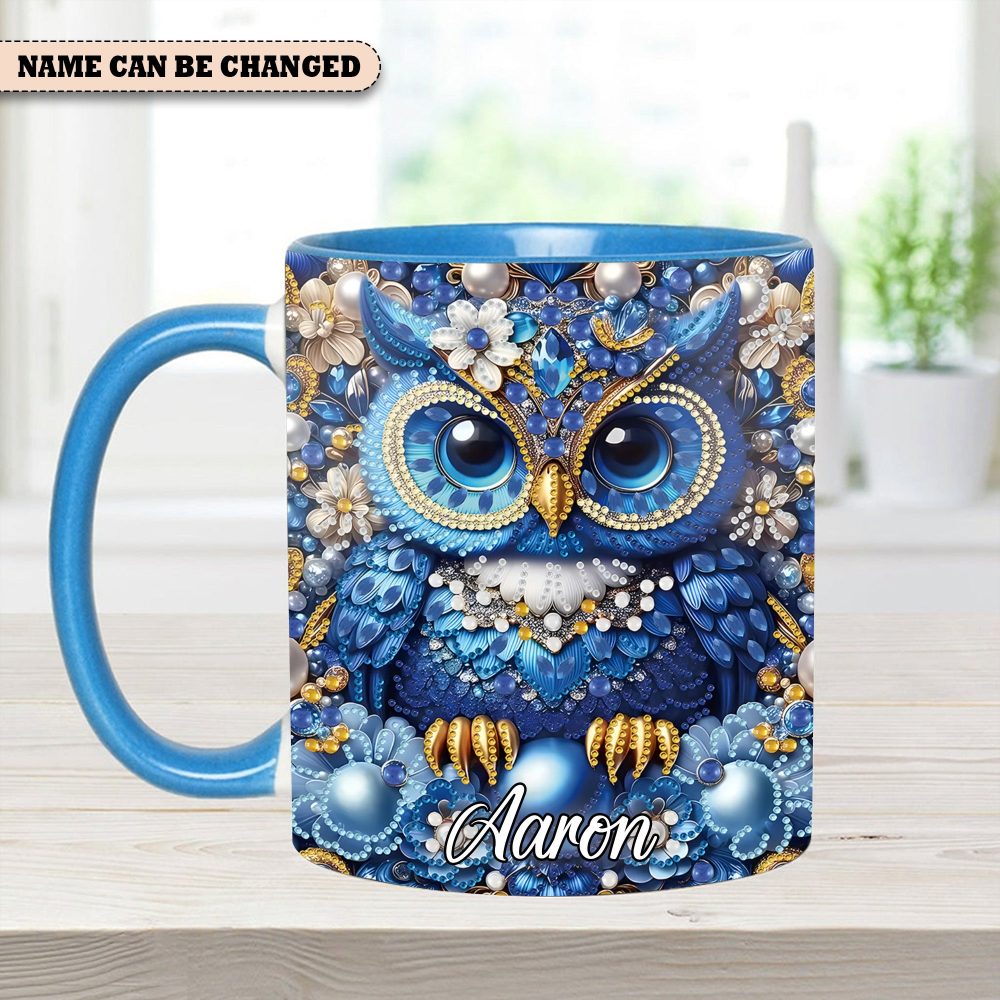 Sparkle Owl - Personalized Owl Accent Mug - Image 3
