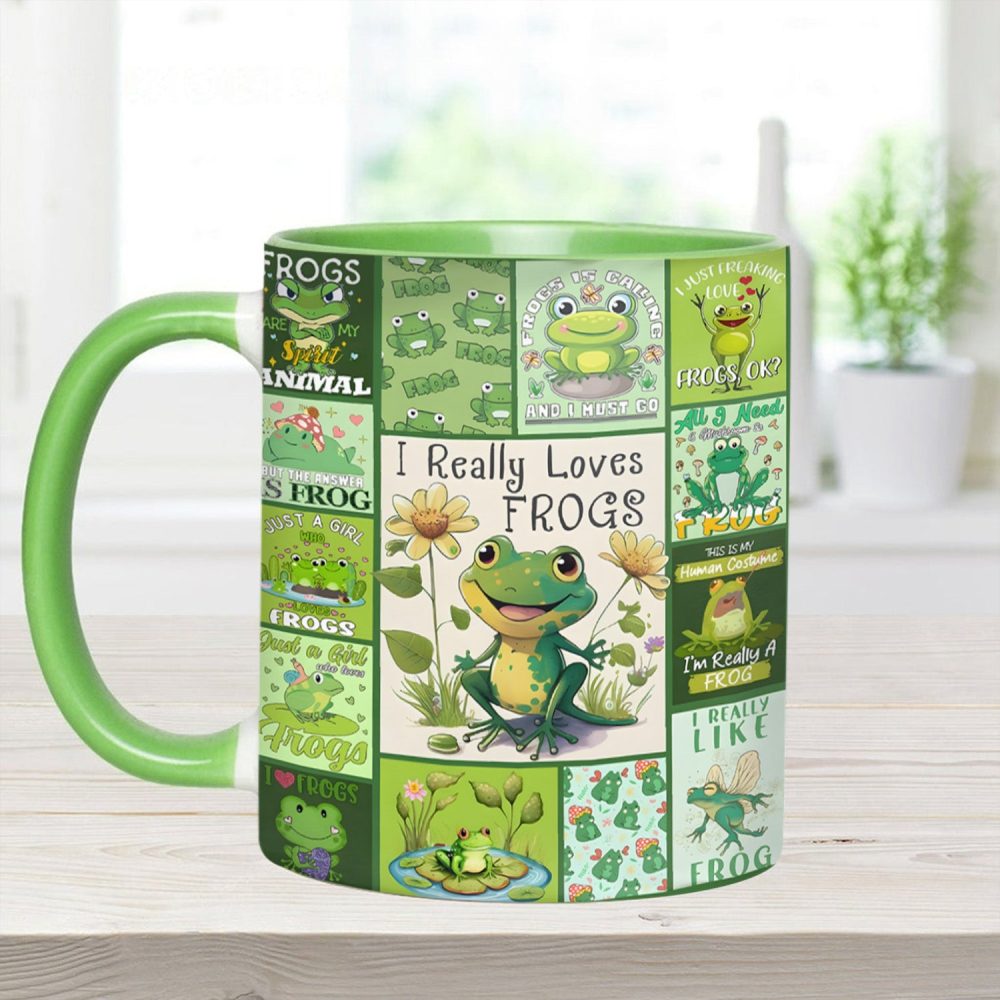 I Really Love Frogs - Cute Frog Accent Mug - Image 2