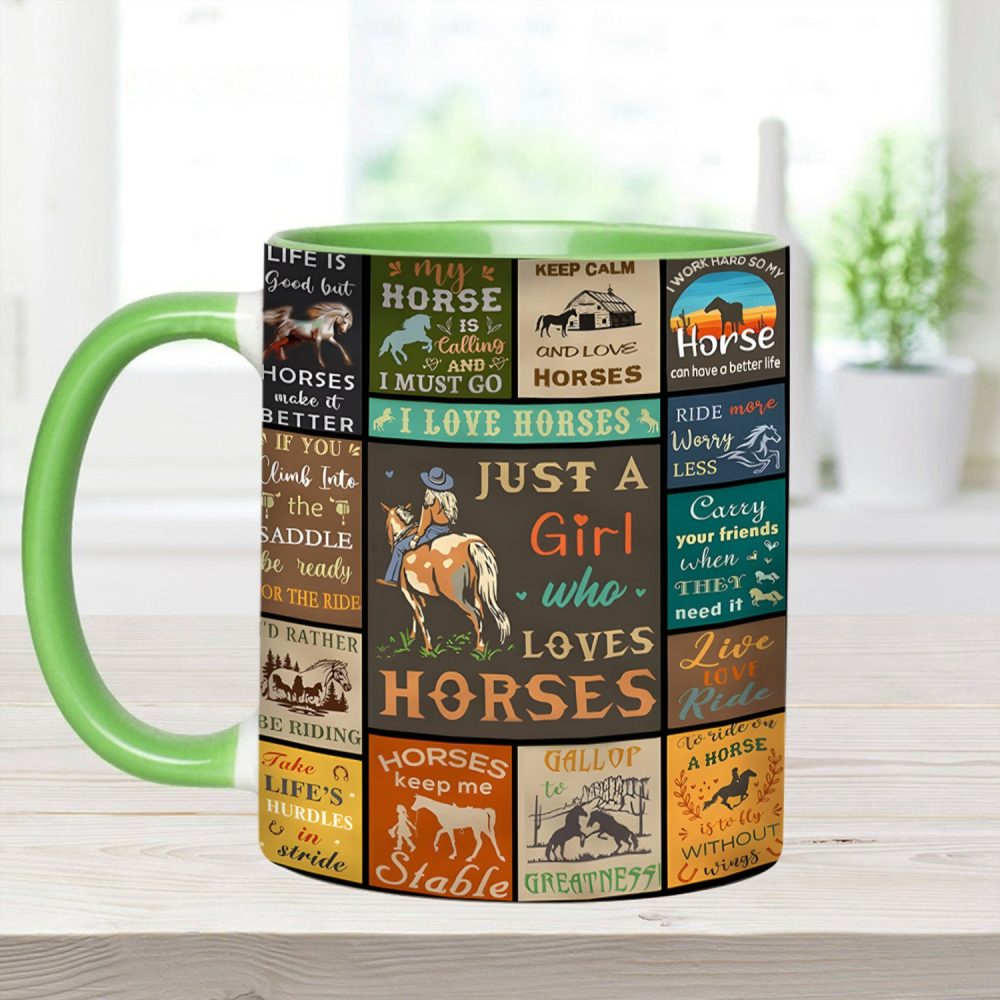 Just A Girl Who Loves Horses - Horse Accent Mug - Image 5