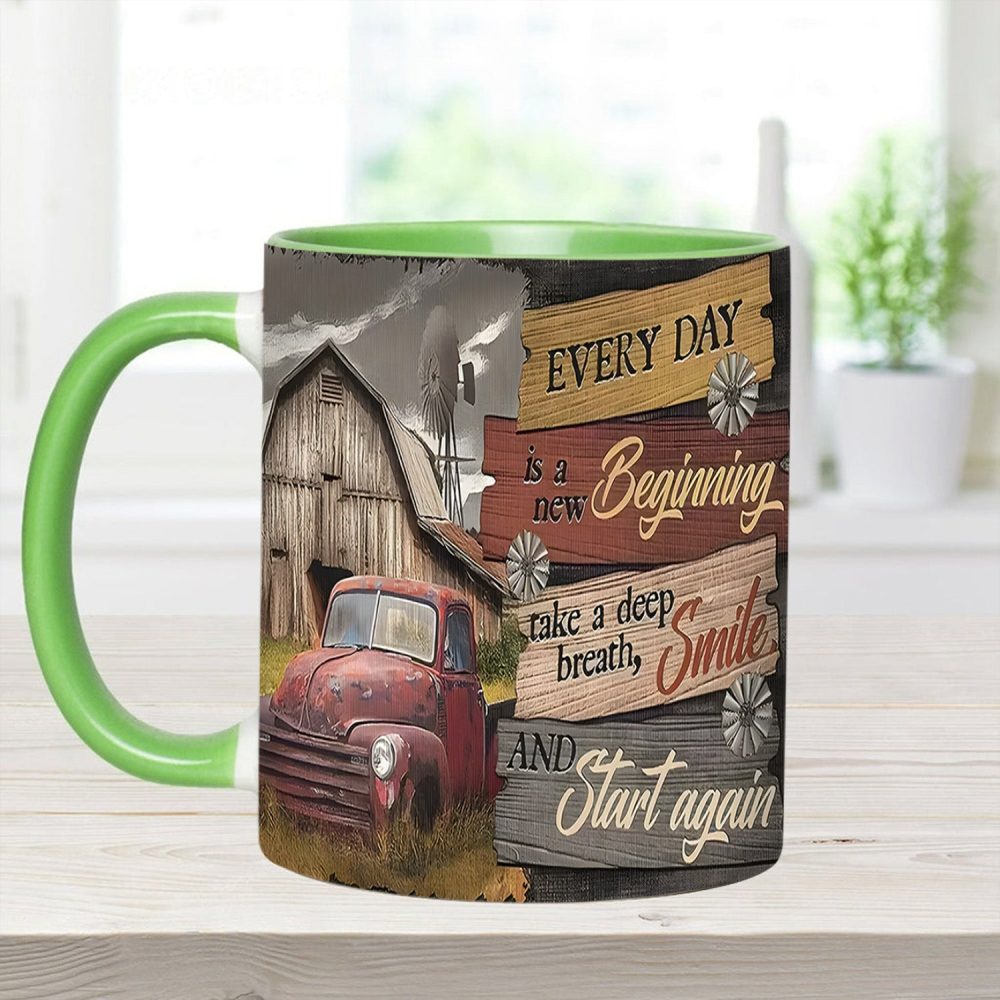 Everyday Is A New Beginning - Country Truck Accent Mug - Image 4