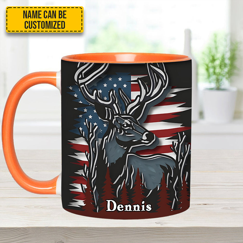 Deer Usa Flag - Personalized Hunting Accent Mug - Image 12