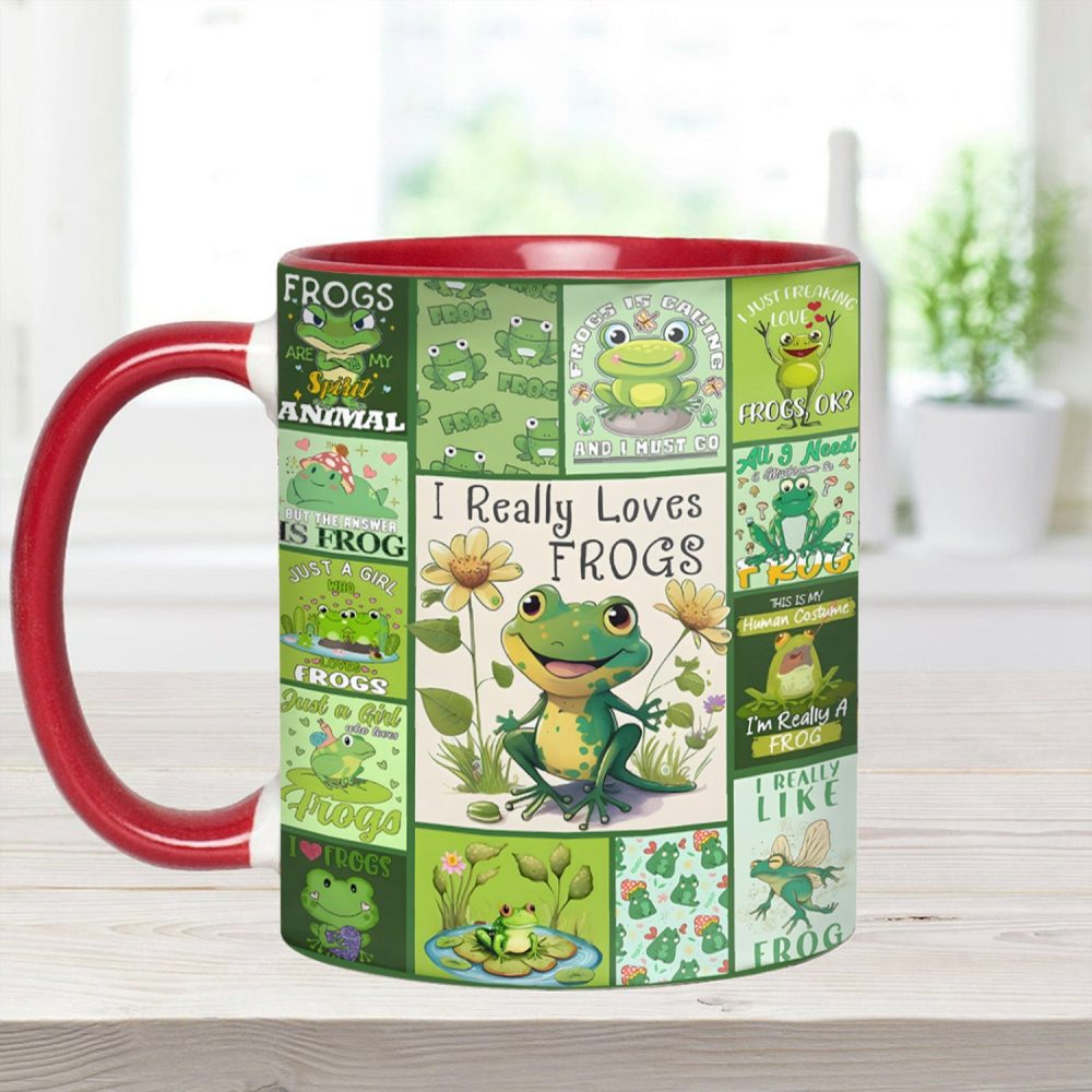 I Really Love Frogs - Cute Frog Accent Mug - Image 8