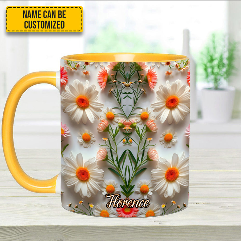 Daisy Flower Accent Mug - Personalized Accent Mug - Image 8