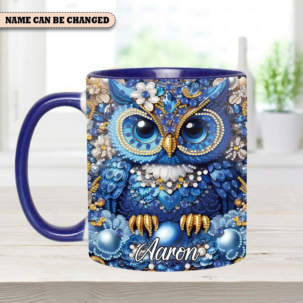 Sparkle Owl - Personalized Owl Accent Mug - Image 9