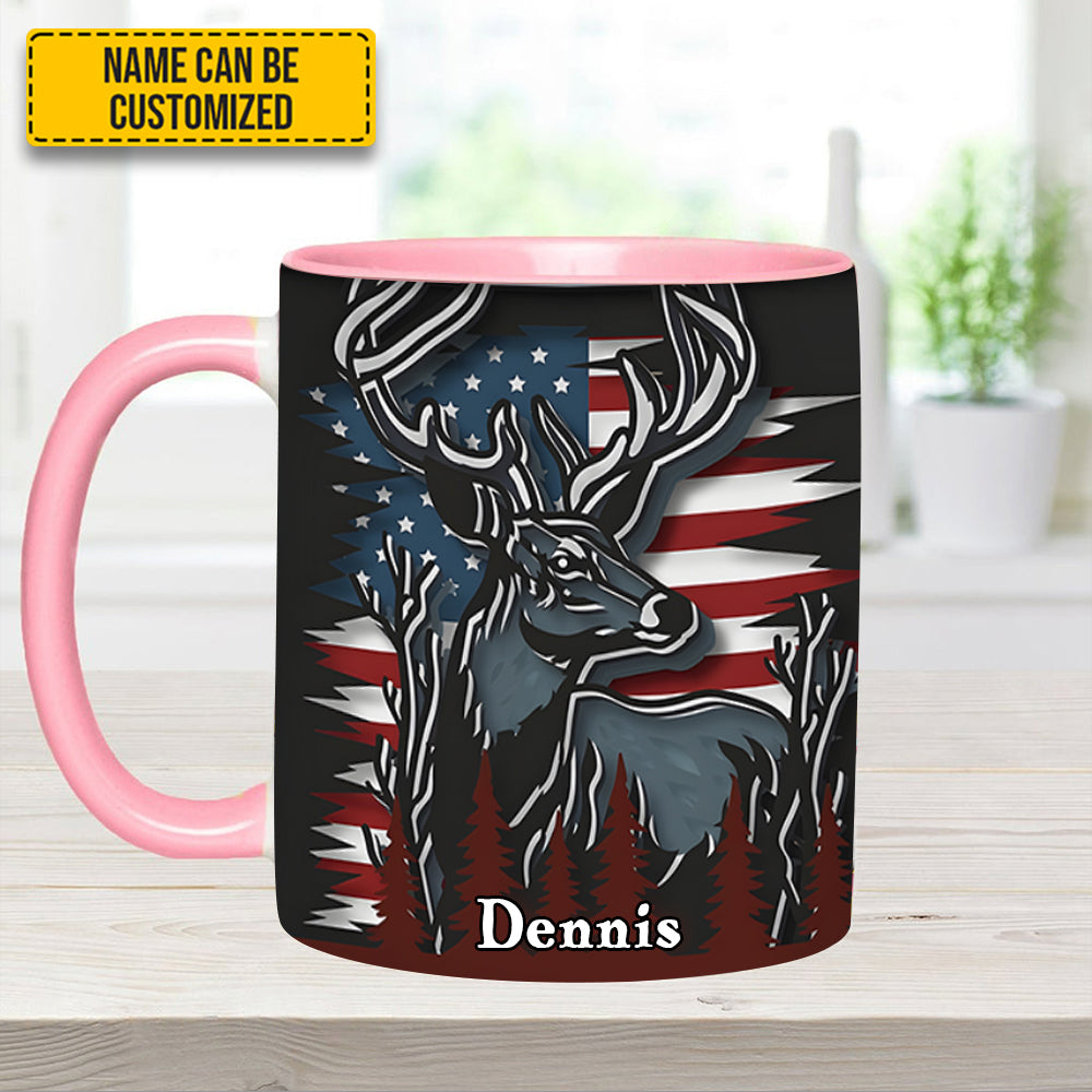 Deer Usa Flag - Personalized Hunting Accent Mug - Image 13