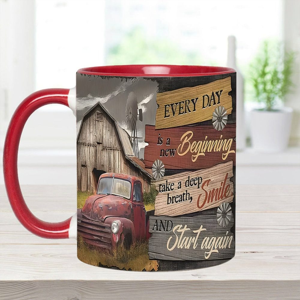 Everyday Is A New Beginning - Country Truck Accent Mug - Image 7