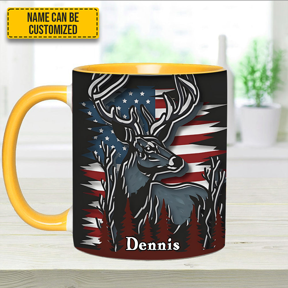 Deer Usa Flag - Personalized Hunting Accent Mug - Image 14