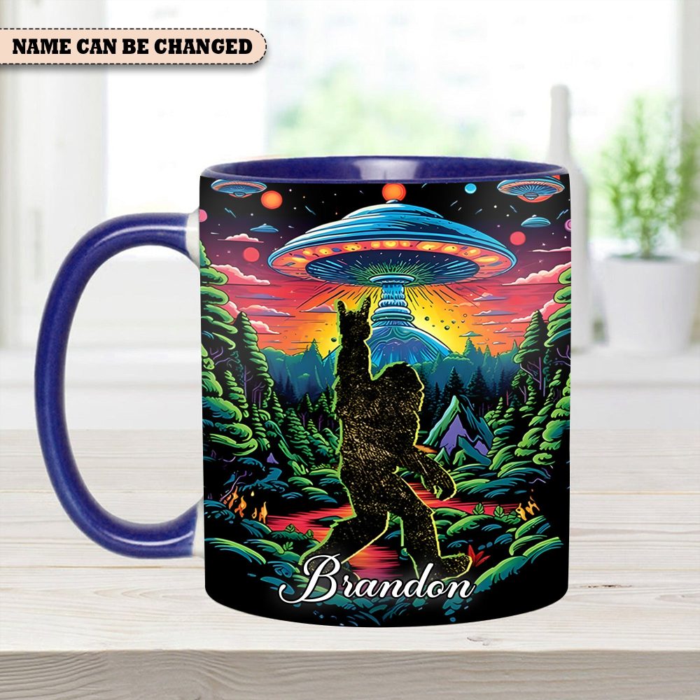 Cosmic Squatch – Personalized Ufo Bigfoot Accent Mug - Image 5