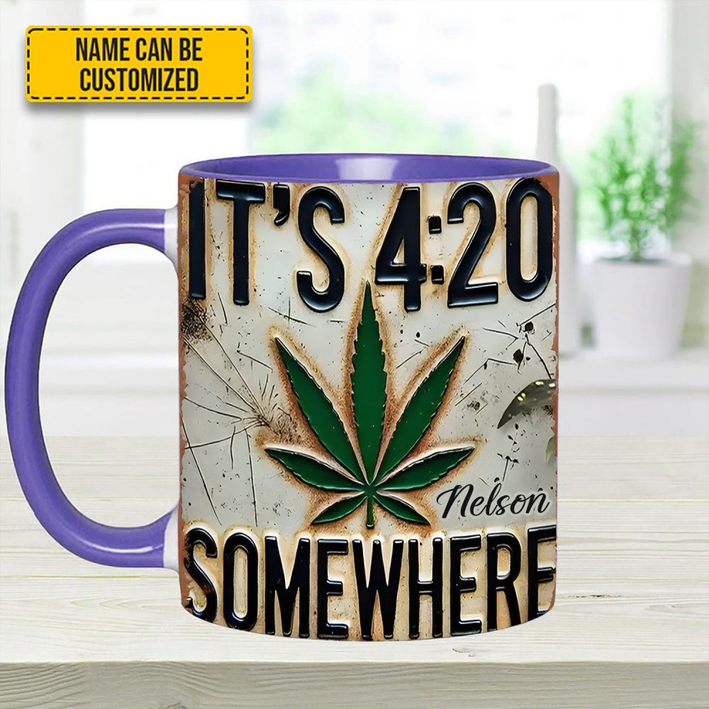 It'S 4:20 Somewhere - Personalized Weed Accent Mug - Image 14