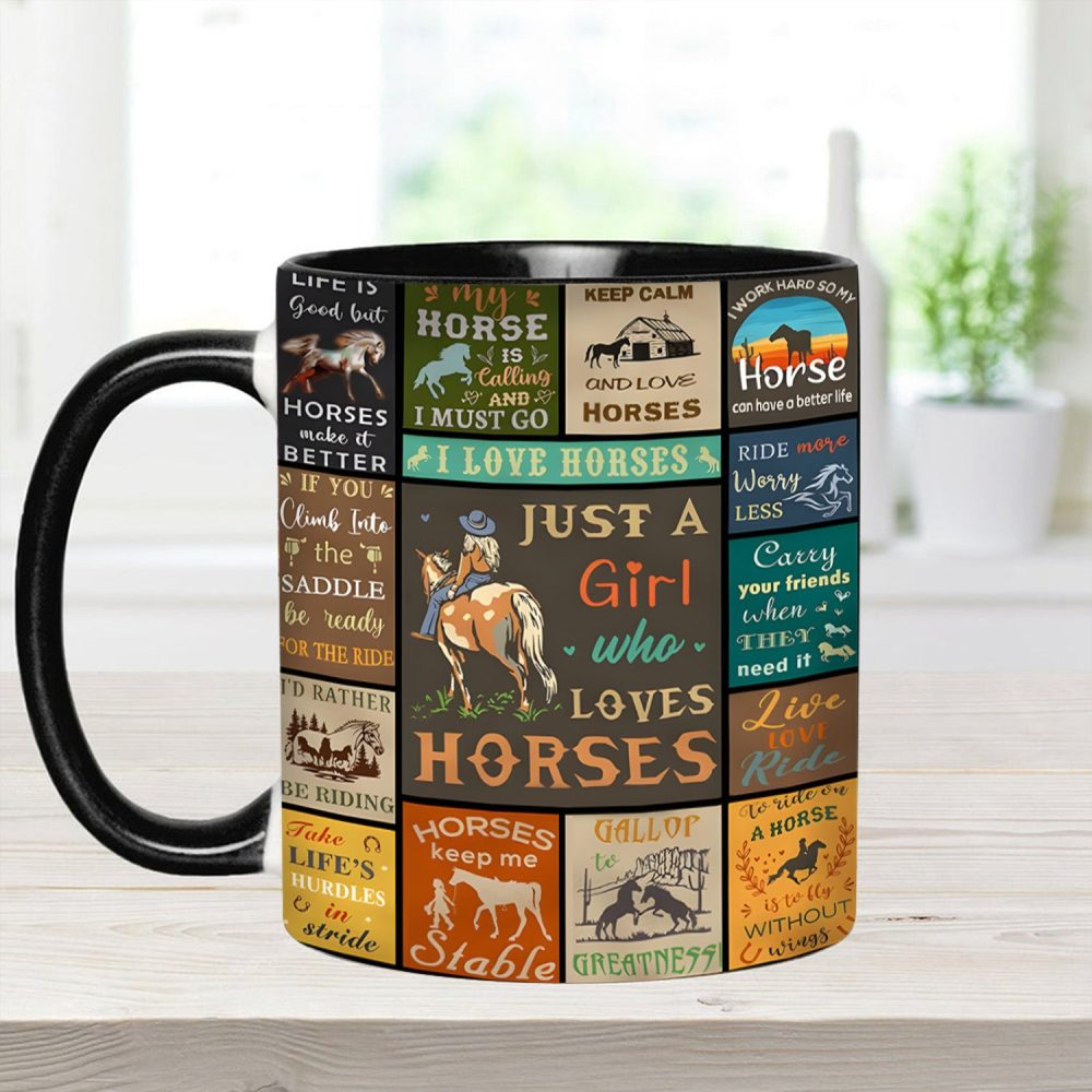Just A Girl Who Loves Horses - Horse Accent Mug - Image 14