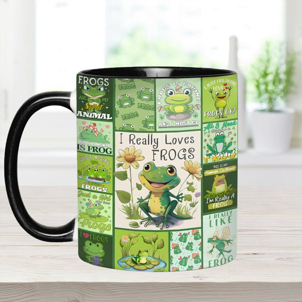 I Really Love Frogs - Cute Frog Accent Mug - Image 7