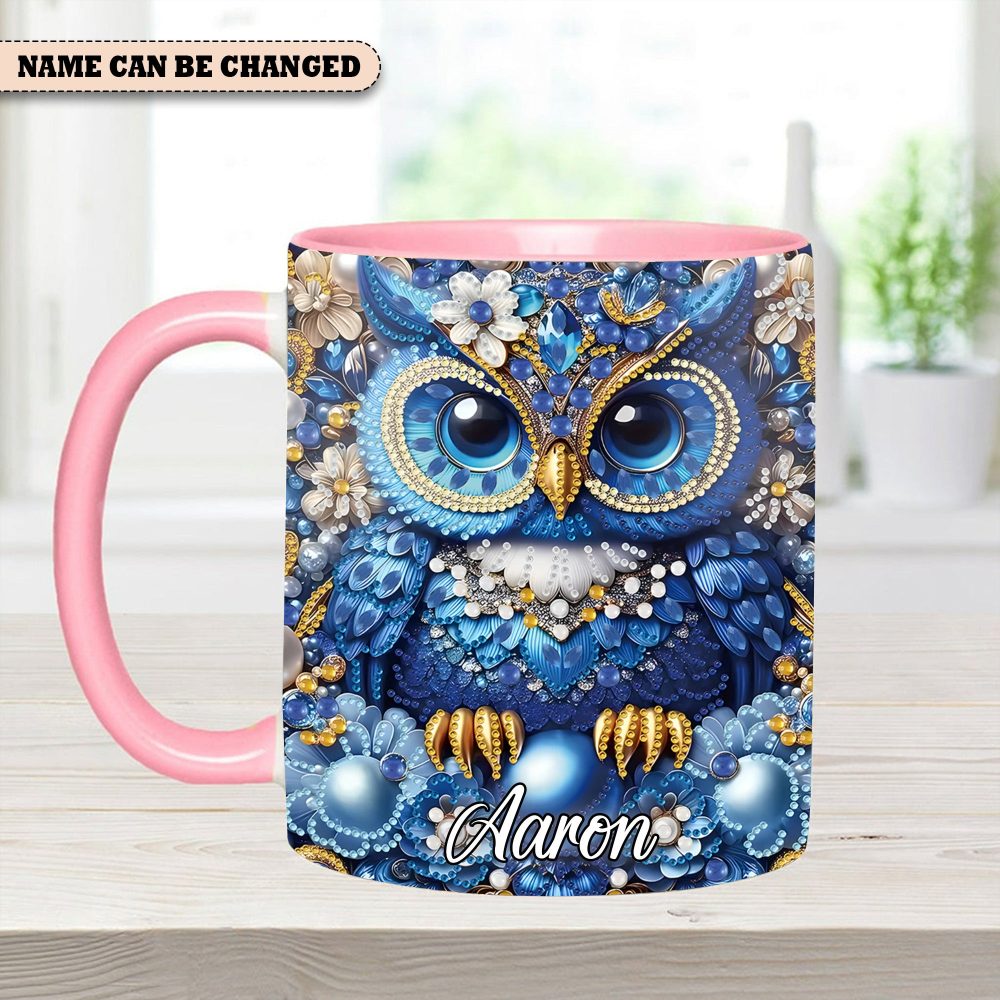 Sparkle Owl - Personalized Owl Accent Mug - Image 10