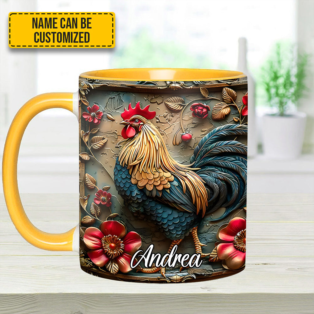 Vintage Rooster – Personalized Chicken Accent Mug - Image 13
