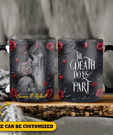 Till Death Do Us Part - Personalized Skull Accent Mug
