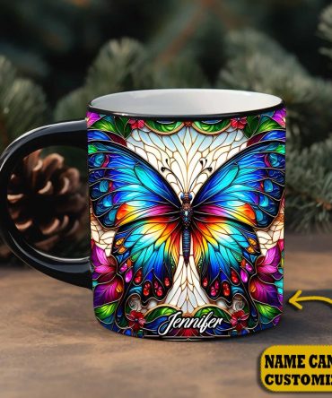 Beautiful Butterfly - Personalized Butterfly Accent Mug
