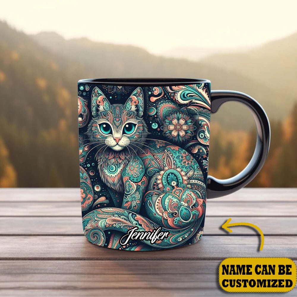Beautiful Cat - Personalized Cat Accent Mug - Image 2