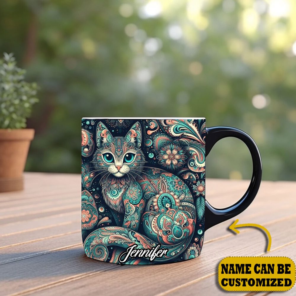 Beautiful Cat - Personalized Cat Accent Mug - Image 3