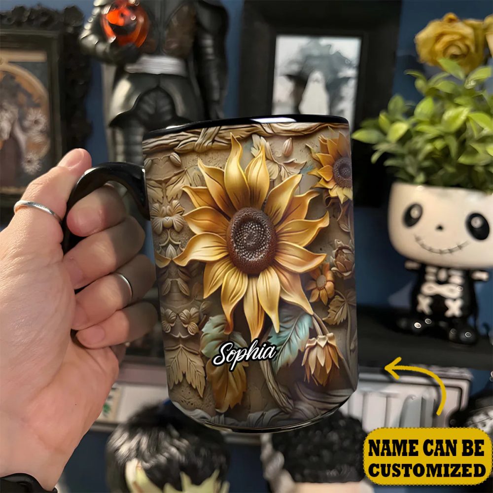 Sunflower Garden Personalized Accent Mug - Image 3