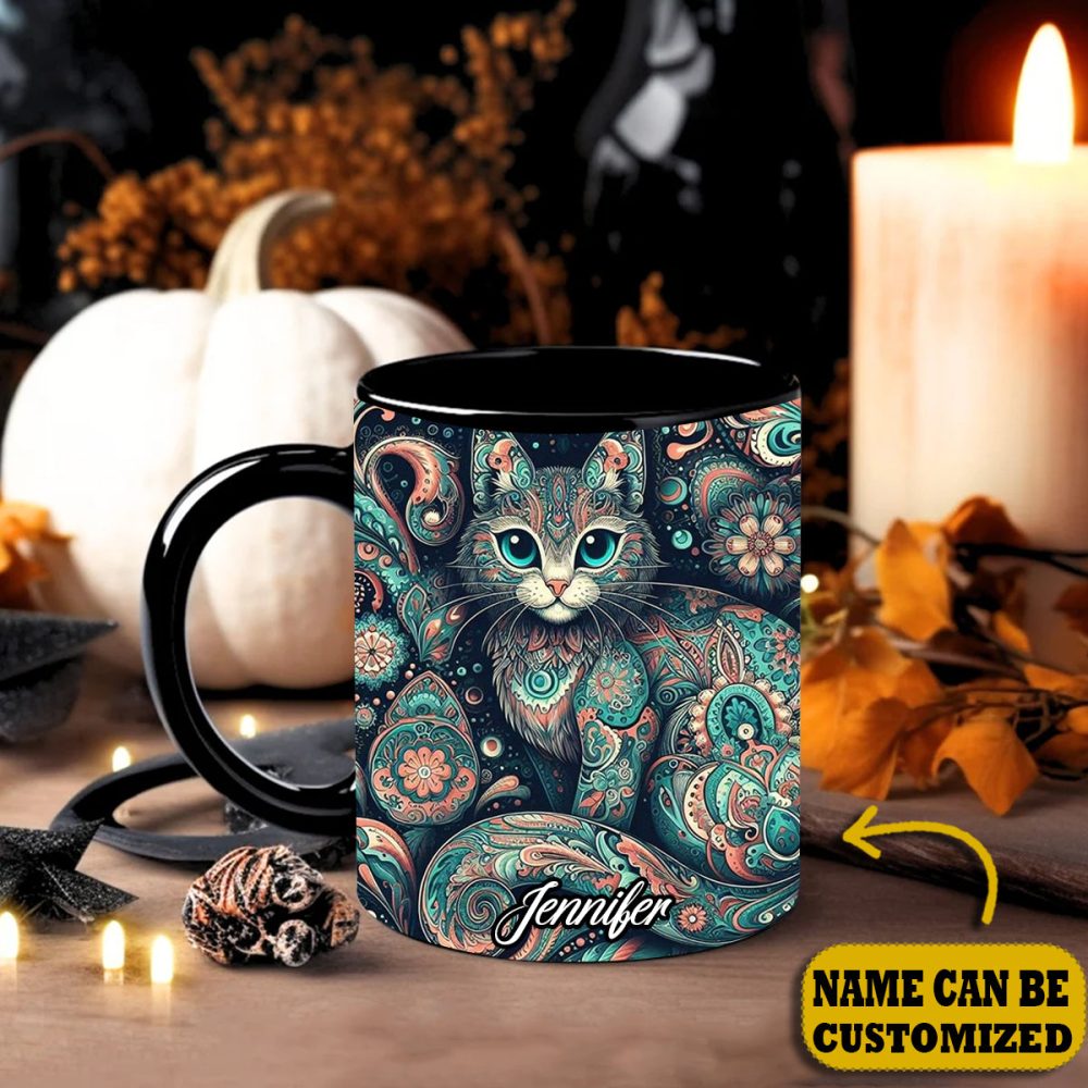 Beautiful Cat - Personalized Cat Accent Mug - Image 4