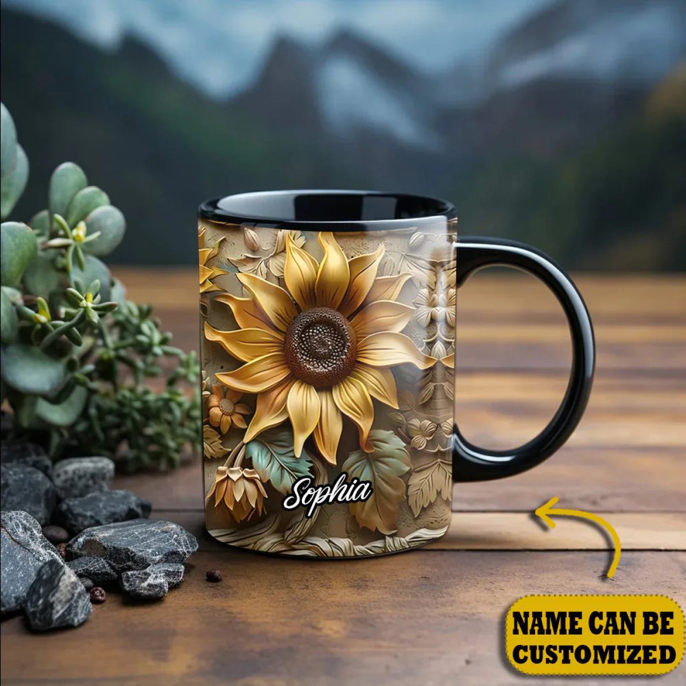 Sunflower Garden Personalized Accent Mug - Image 4