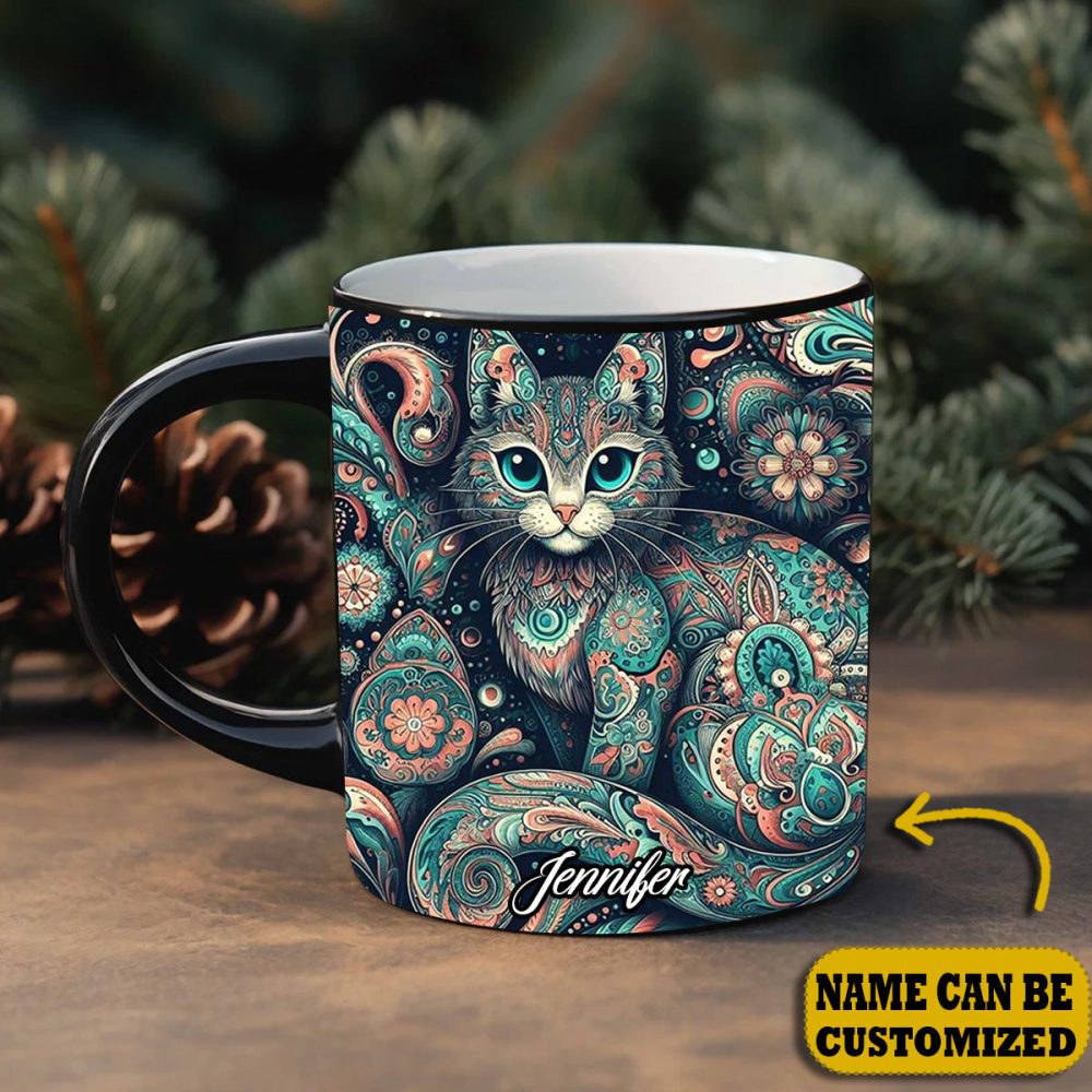 Beautiful Cat - Personalized Cat Accent Mug - Image 5