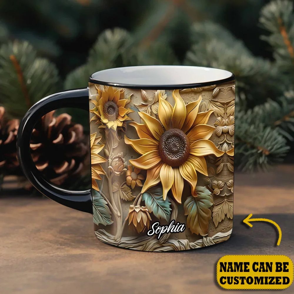 Sunflower Garden Personalized Accent Mug - Image 2