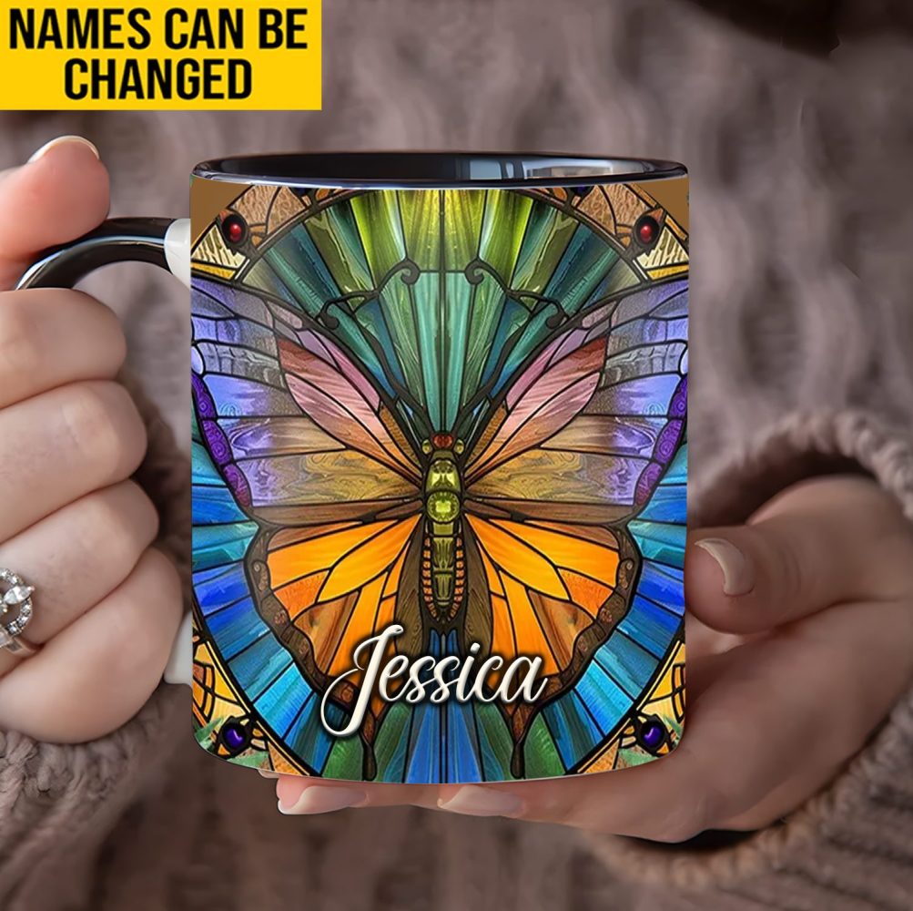 Personalized Vibrant Butterfly Accent Mug - Image 4