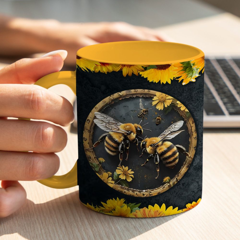 Bee Kind Sunflower Accent Mug - Image 4