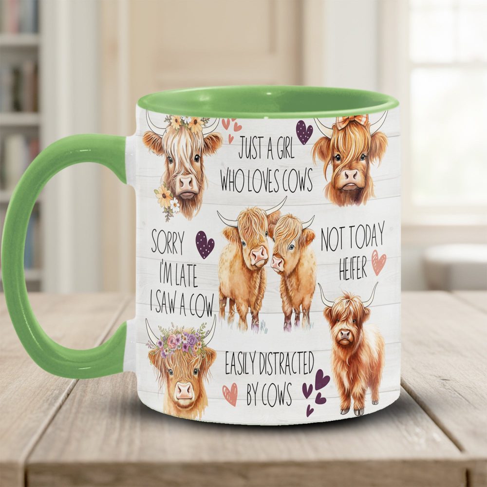 Just A Girl Who Loves Cows Accent Mug - Image 2