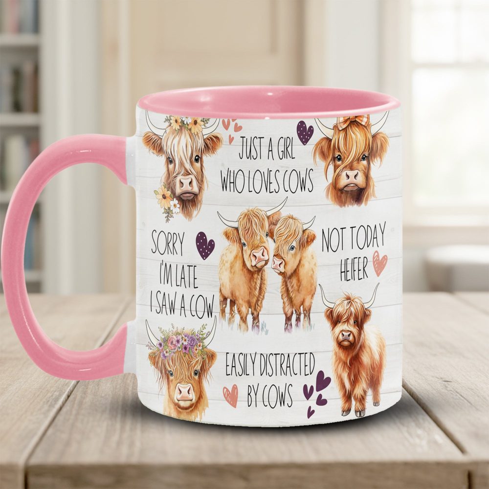 Just A Girl Who Loves Cows Accent Mug - Image 9