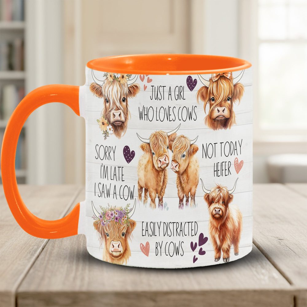 Just A Girl Who Loves Cows Accent Mug - Image 4