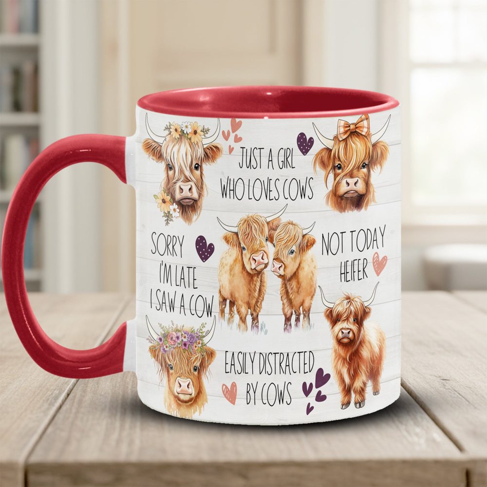 Just A Girl Who Loves Cows Accent Mug - Image 8