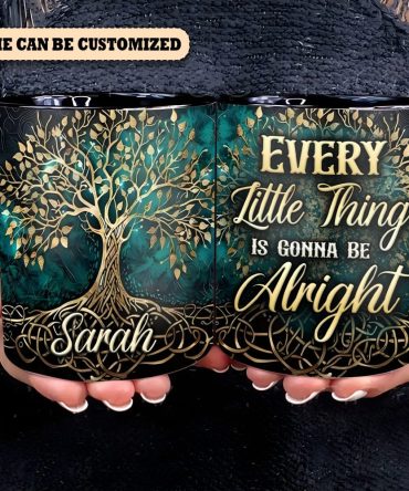 Tree Of Life Every Little Thing Is Gonna Be Alright - Personalized Hippie Accent Mug
