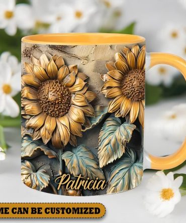Beautiful Sunflower Vintage Personalized Accent Mug